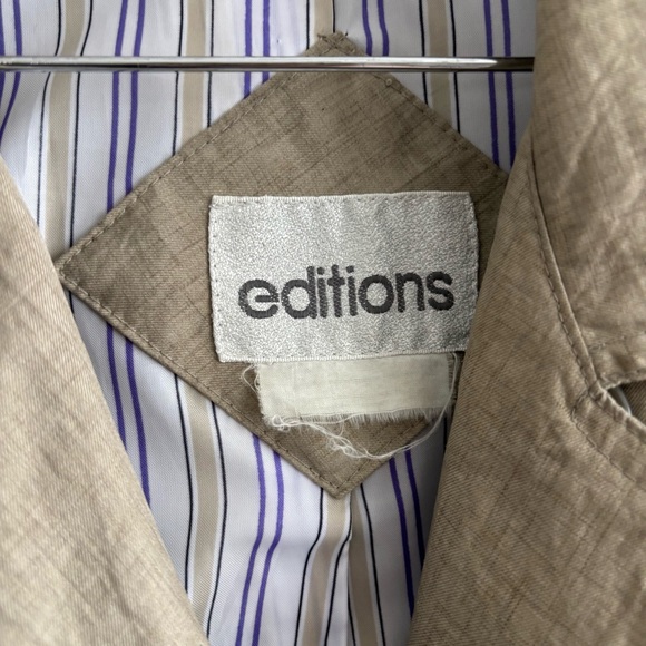 Vintage Tan Texture Classic Longline Trench Coat - Picture 8 of 15